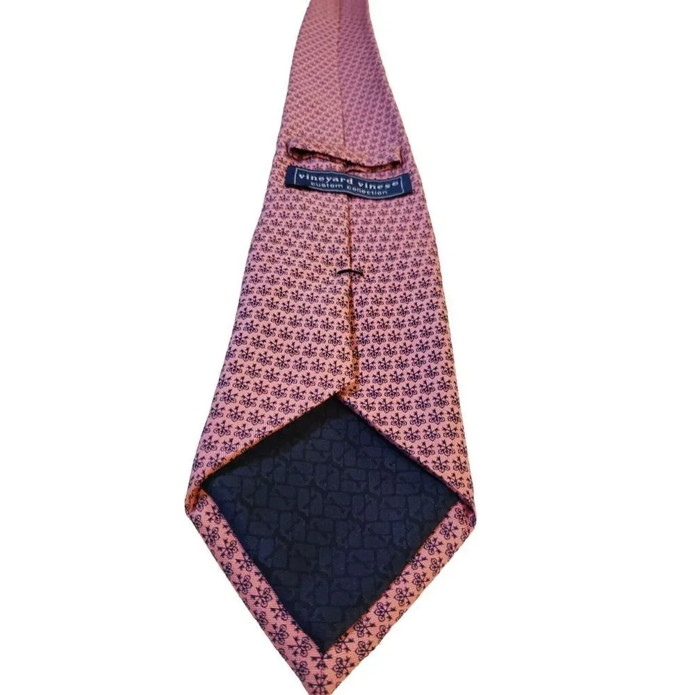 VINEYARD VINES Pink & Blue 100% Silk Neck Tie‎ Custom Collection Made in USA